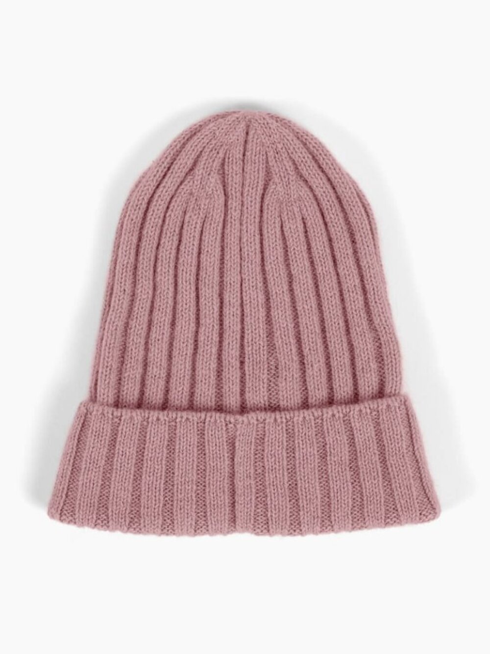 Ribbed Baby Alpaca Beanie - Cameo Pink